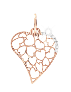 Pendant in red gold of 585 assay value 