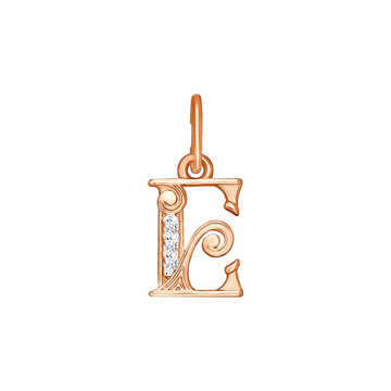 Pendants in red gold of 585 assay value with zirconia 