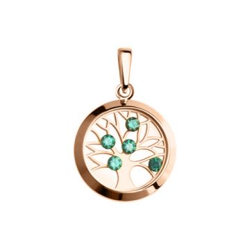 Pendant in red gold of 585 assay value with zirconia 