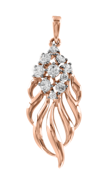 Pendant in red gold of 585 assay value with zirconia 