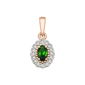 Pendants in red gold of 585 assay value with zirconia 
