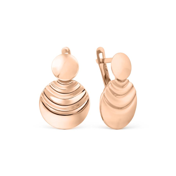 Earrings in red gold of 585 assay value 