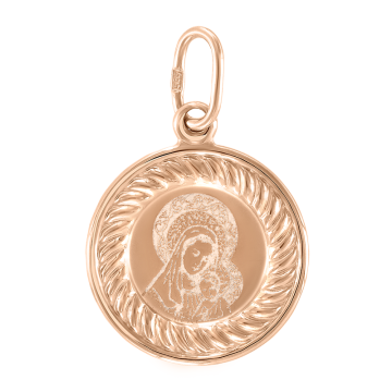 Icon pendant in red gold of 585 assay value 
