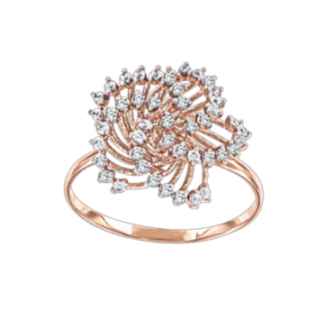 Damenring aus Rotgold 585° mit Zirkonia 