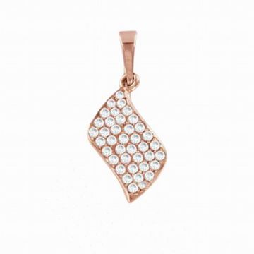 Pendant in red gold of 585 assay value with zirconia 