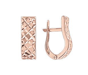 Earrings in red gold of 585 assay value 