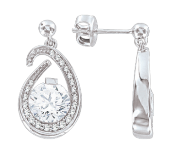 Silver earrings with zirconia 