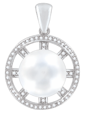 Sterling Silber Anhänger 925er mit echte Perlen, Zirkonia 