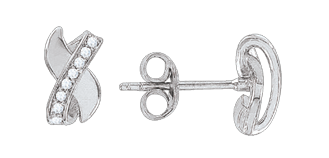 Silver earrings with zirconia 