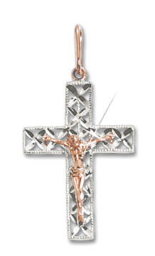 Kreuz Anhänger aus Rotgold 585° 