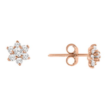 Kinder Ohrstecker aus Rotgold 585° (14K) mit Zirkonia 