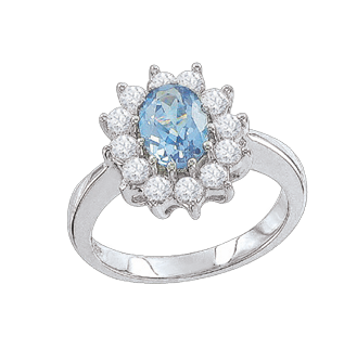 Damenring aus 925er Sterling Silber mit Zirkonia 