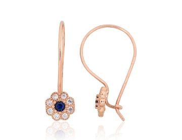 Infant earrings in red gold of 585 assay value (14ct) 