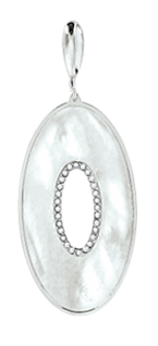 Anhänger 925er Sterling Silber mit Zirkonia, Perlmutt 