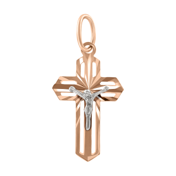 Kreuz Anhänger aus Rotgold 585° 