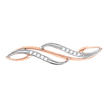 Rotgold 585 Brosche mit Zirkonia 