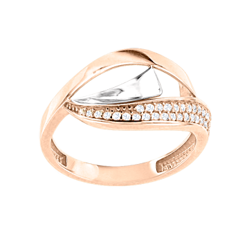 Damenring aus Rotgold 585° mit Zirkonia 