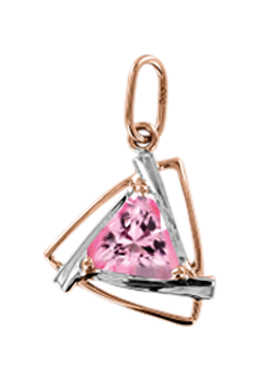 Pendants in red gold of 585 assay value with zirconia 
