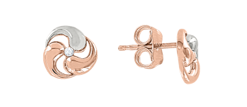 Kinder Ohrstecker aus Rotgold 585° mit Zirkonia 