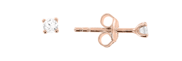 Ohrstecker aus Silber 925° Rotgold vergoldet mit Zirkonia 