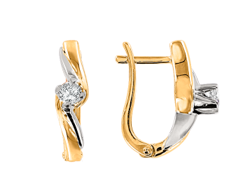 Gelbgold 585 Ohrringe mit Brillanten 