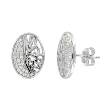 Silver earrings with zirconia 