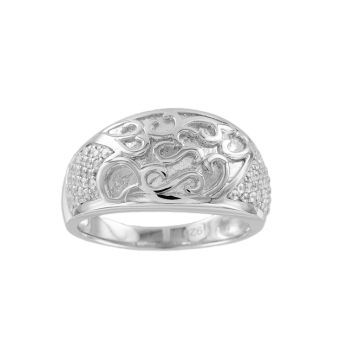 Silver ring with zirconia 