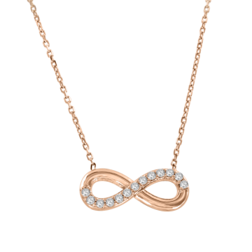 Chain with pendant in red gold of 585 assay value with zirconia 