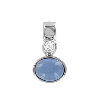 Sterling Silber Anhänger 925er mit Katzenauge, Zirkonia 