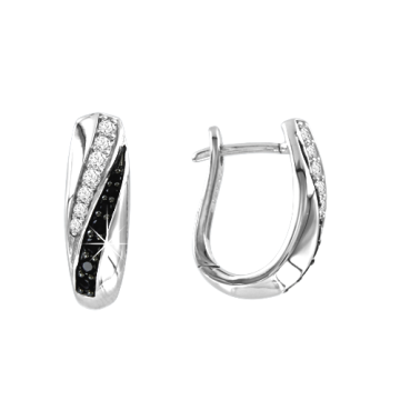 Серебряные серьги 925 пробы, вставка Циркон 