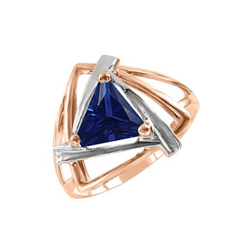 Damenring aus Rotgold 585° mit Saphir 