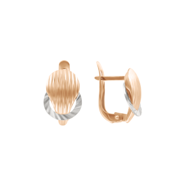 Earrings in red gold of 585 assay value 