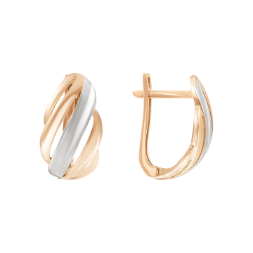 Earrings in red gold of 585 assay value 