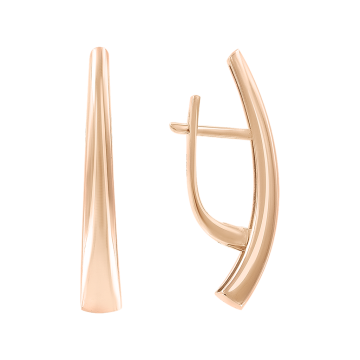 Earrings in red gold of 585 assay value 