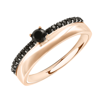 Lady´s ring in red gold of 585 assay value with zirconia 