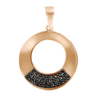 Pendant in red gold of 585 assay value with zirconia 