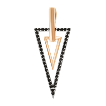 Pendant in red gold of 585 assay value with zirconia 