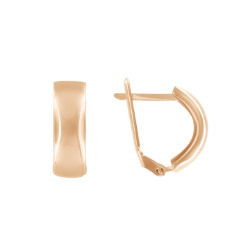 Earrings in red gold of 585 assay value 