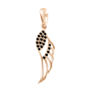 Pendant in red gold of 585 assay value with zirconia 