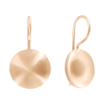 Earrings in red gold of 585 assay value 