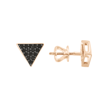 Earrings in red gold with cubic zirconia 