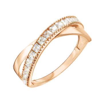 Damenring aus Rotgold 585° mit Zirkonia 