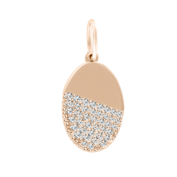 Pendant in red gold of 585 assay value with zirconia 