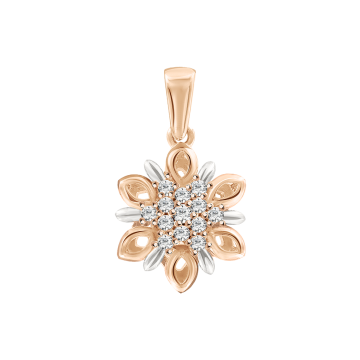 Pendants in red gold of 585 assay value with zirconia 