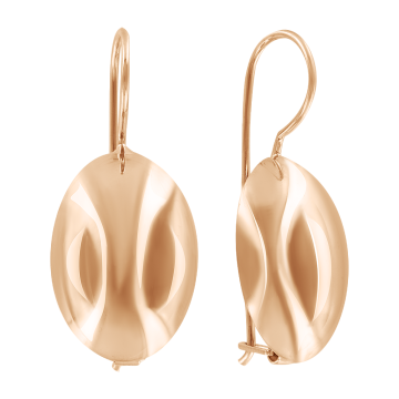 Earrings in red gold of 585 assay value 