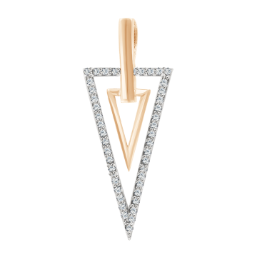 Pendants in red gold of 585 assay value with zirconia 