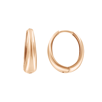 Earrings in red gold of 585 assay value 