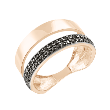 Damenring aus Rotgold 585° mit Zirkonia 