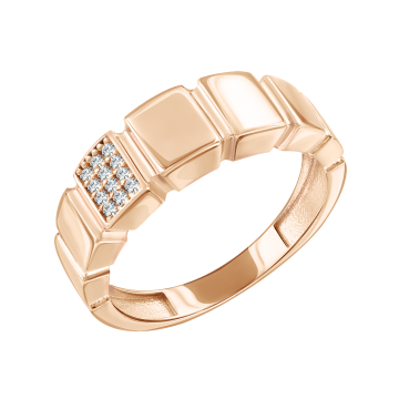 Damenring aus Rotgold 585° mit Zirkonia 