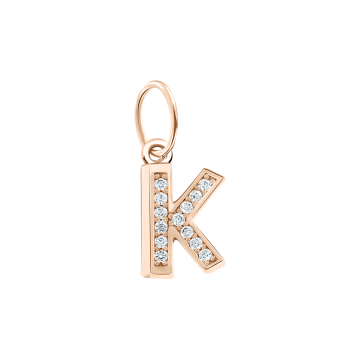 Pendant in red gold of 585 assay value with zirconia 